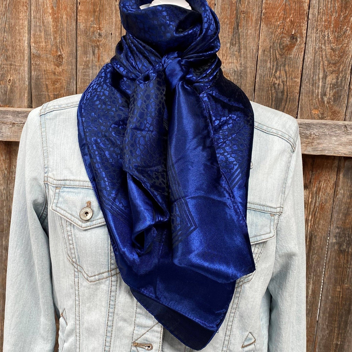 42X42" Cobalt Jacquard XL Wild Rag / Scarf WR3683