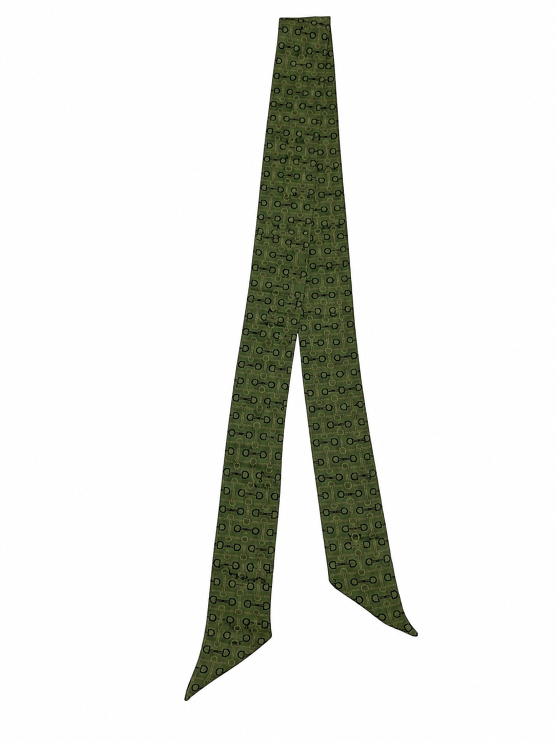 Olive Green Equestrian Bit Silk Twilly