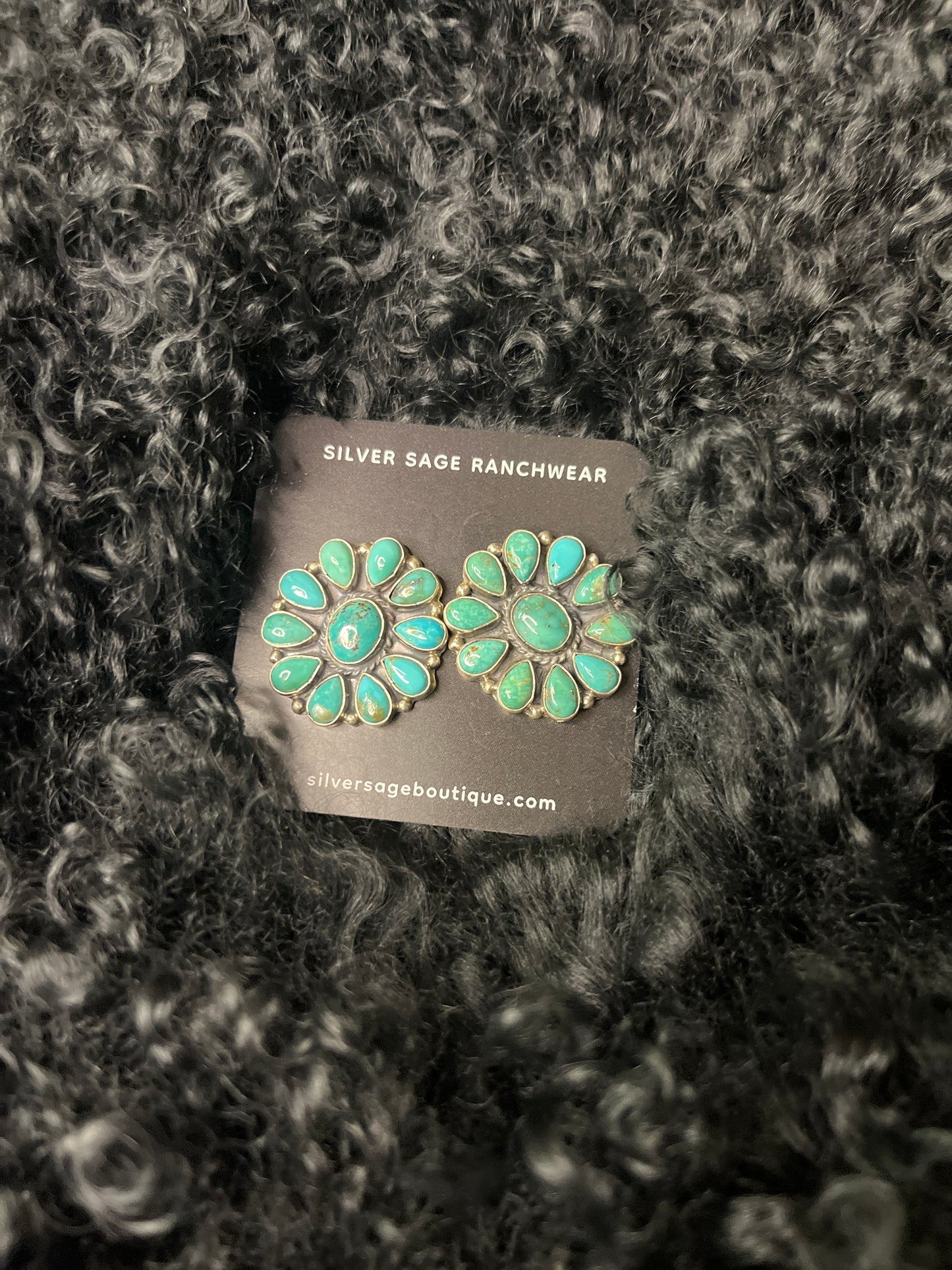 Desert Bloom Cluster Earrings – by C. Yazzie No.100