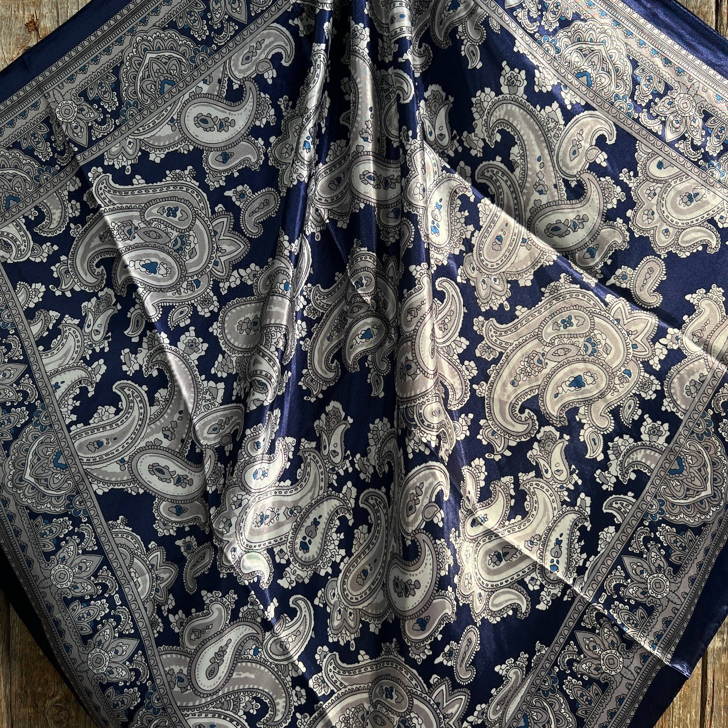 35X35" Blue Paisley Wild Rag / Scarf WR2143