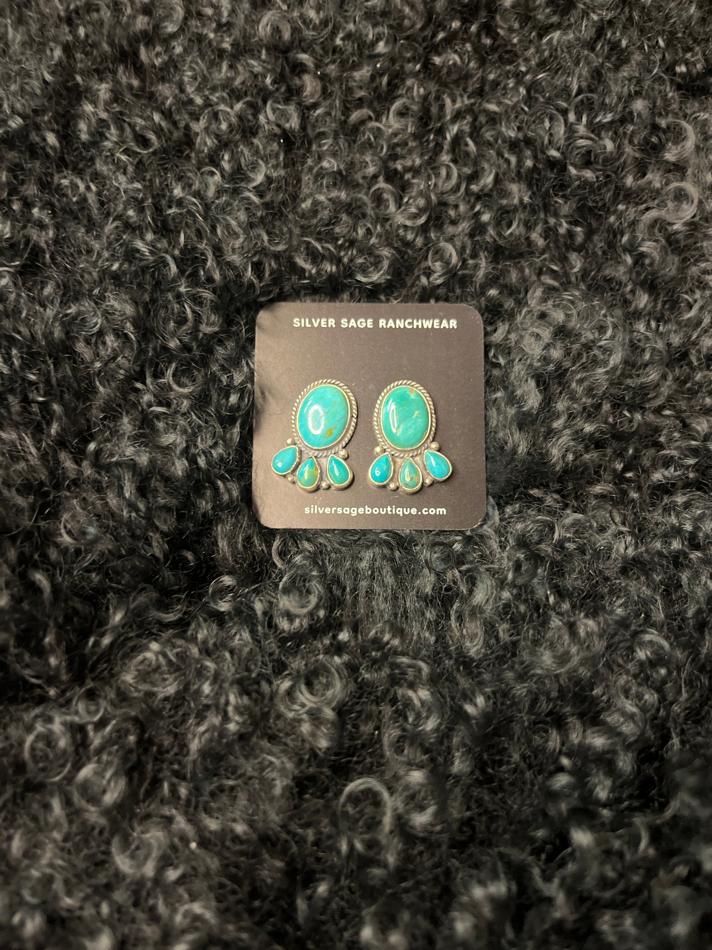 Canyon Teardrop Turquoise Studs – Native Made no.101