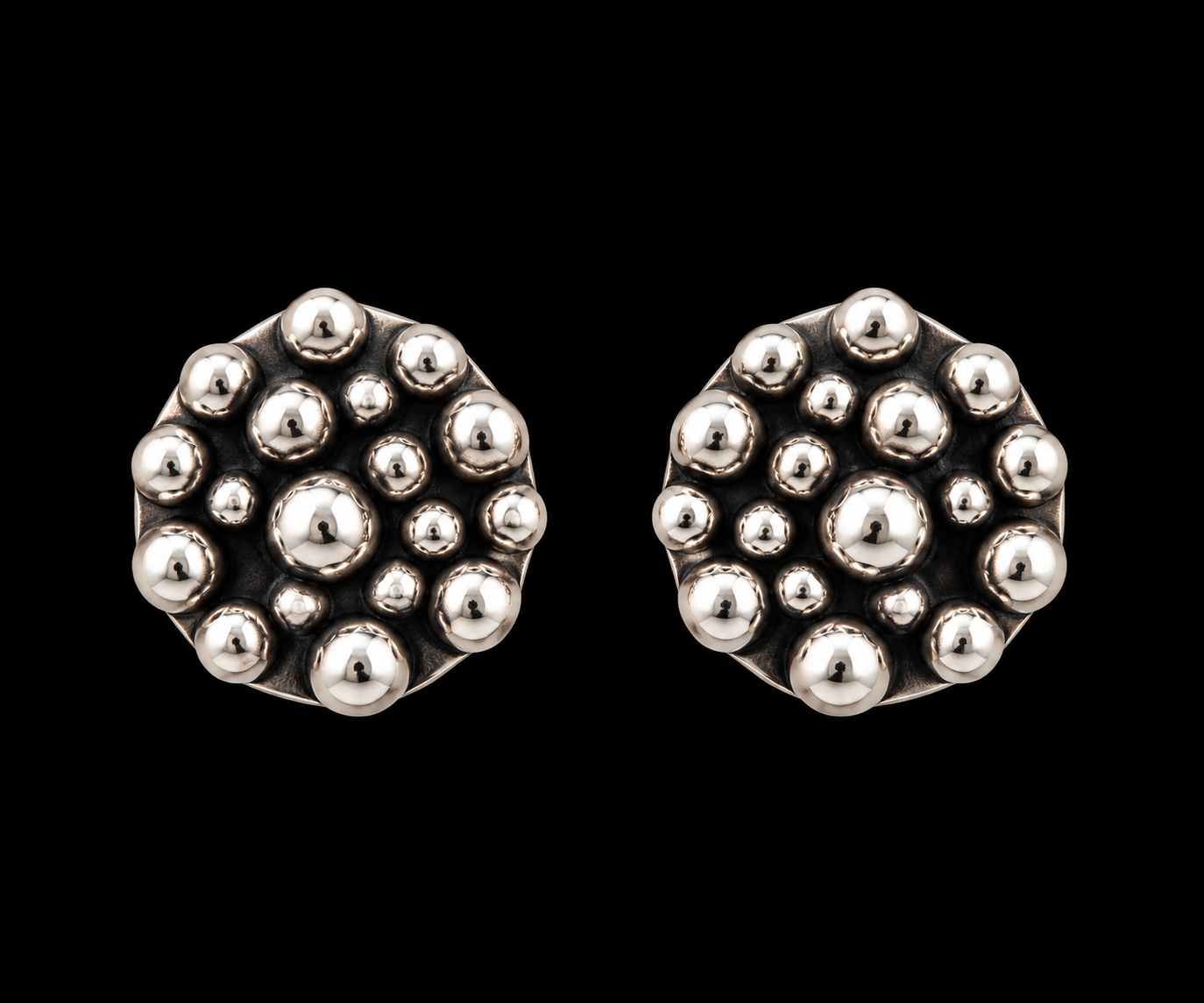 CIRCLE BUBBLE POST EARRINGS