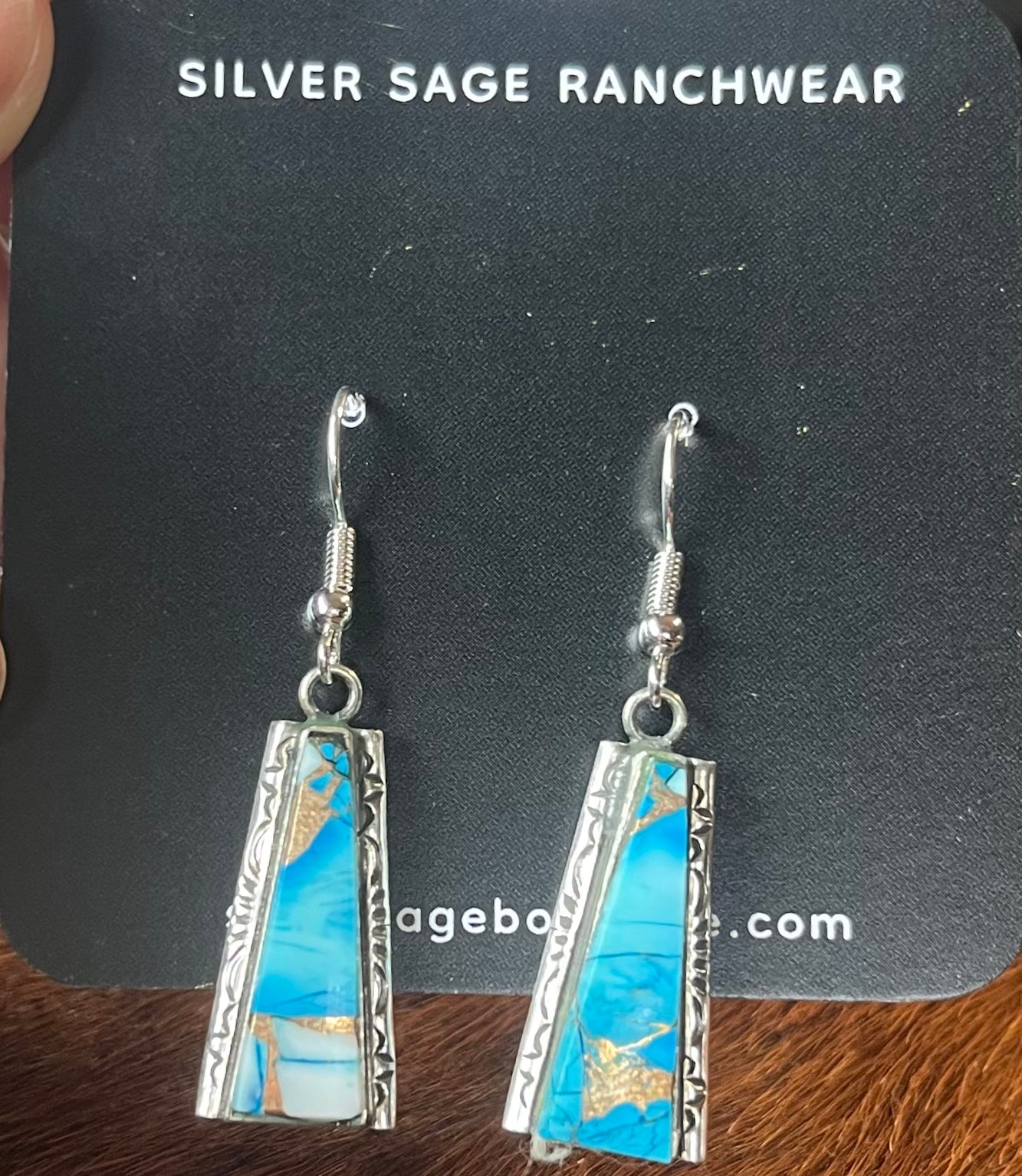 Ice blue dahlia earrings