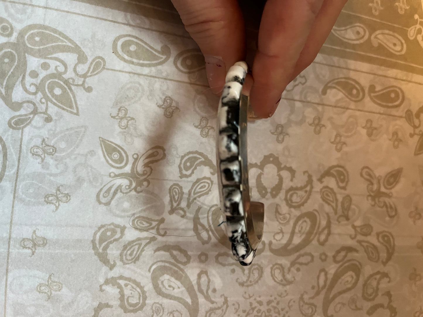 Beautiful cobblestone White Buffalo Cuff