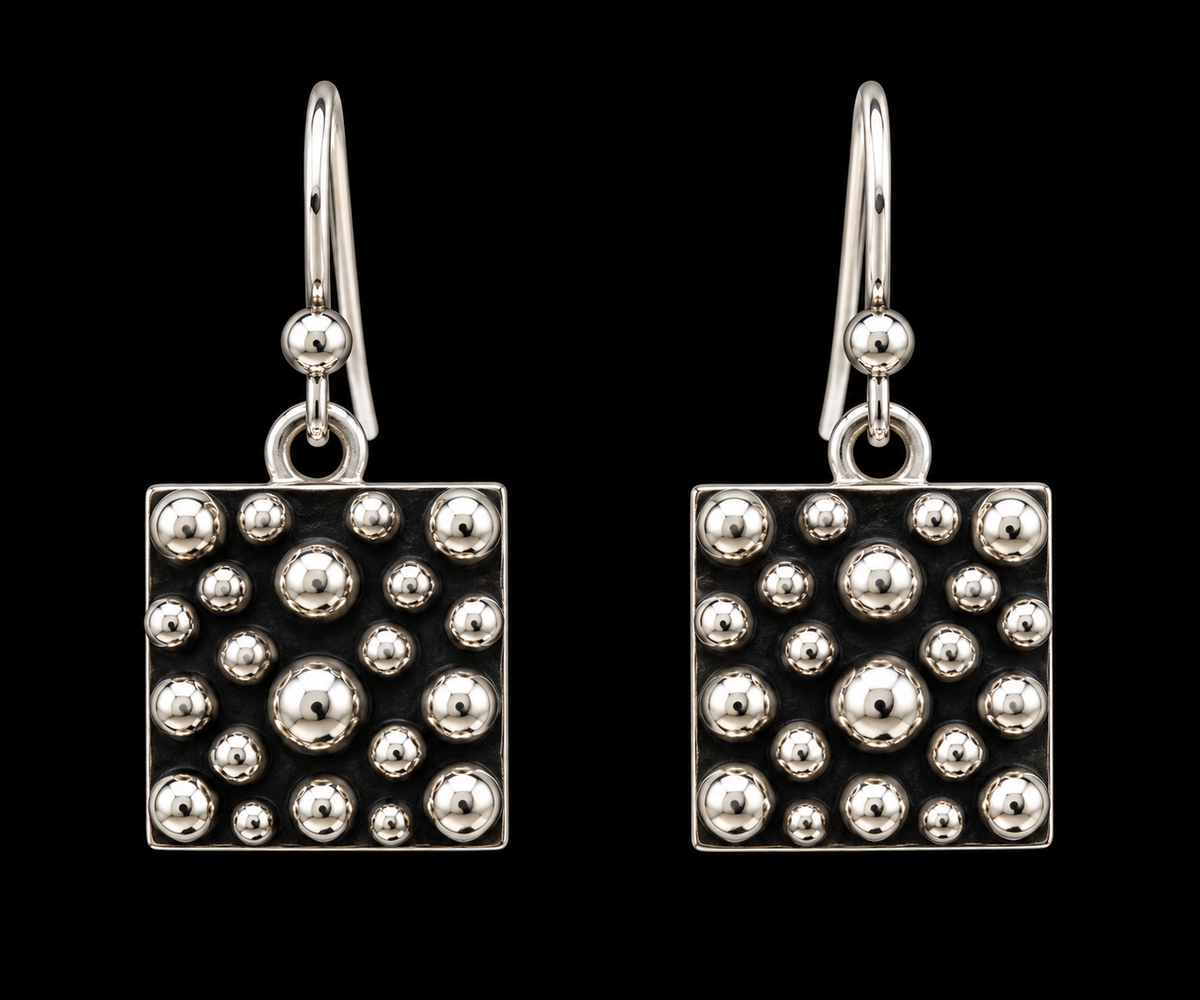 SQUARE BUBBLE PRINT EARRINGS