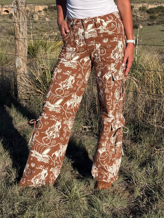 Ranch Roundup western print JEANS