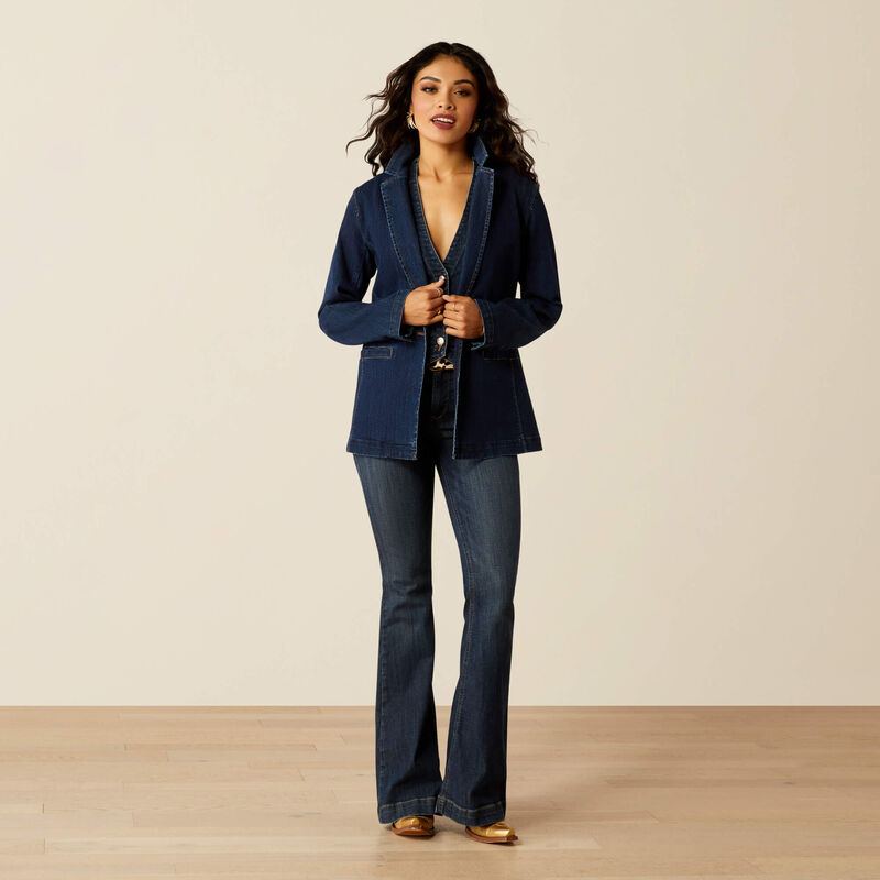 THE MIDNIGHT WOMENS DENIM BLAZER