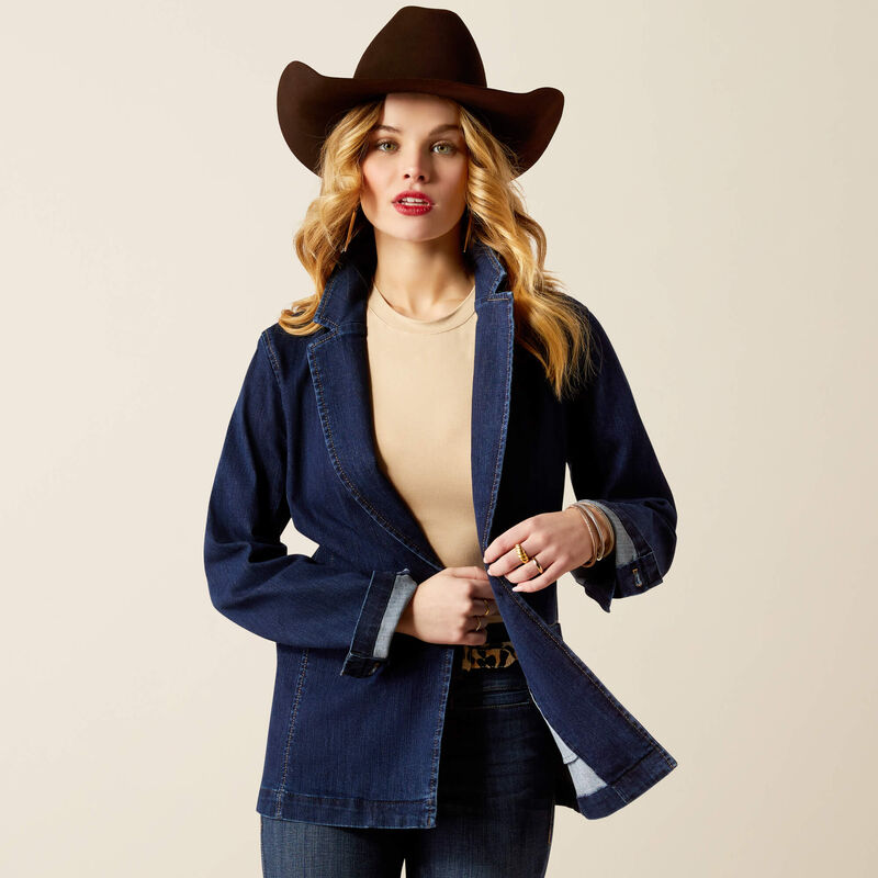 THE MIDNIGHT WOMENS DENIM BLAZER