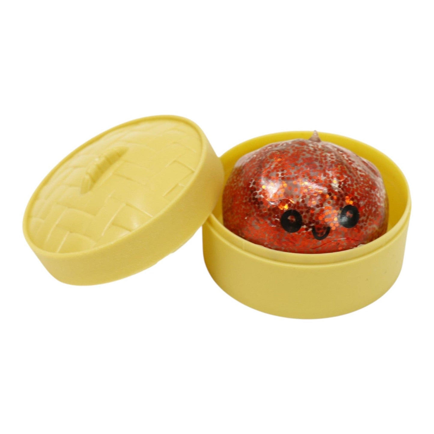 Mini Glitter Gel Bead Squishy Dumpling With Steamer SQ6606-3 (12PC): ASSORTED