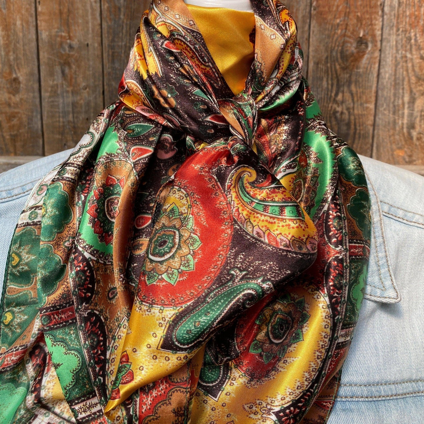 35X35"  Multi-Colored Paisley Wild Rag/Scarf WR908