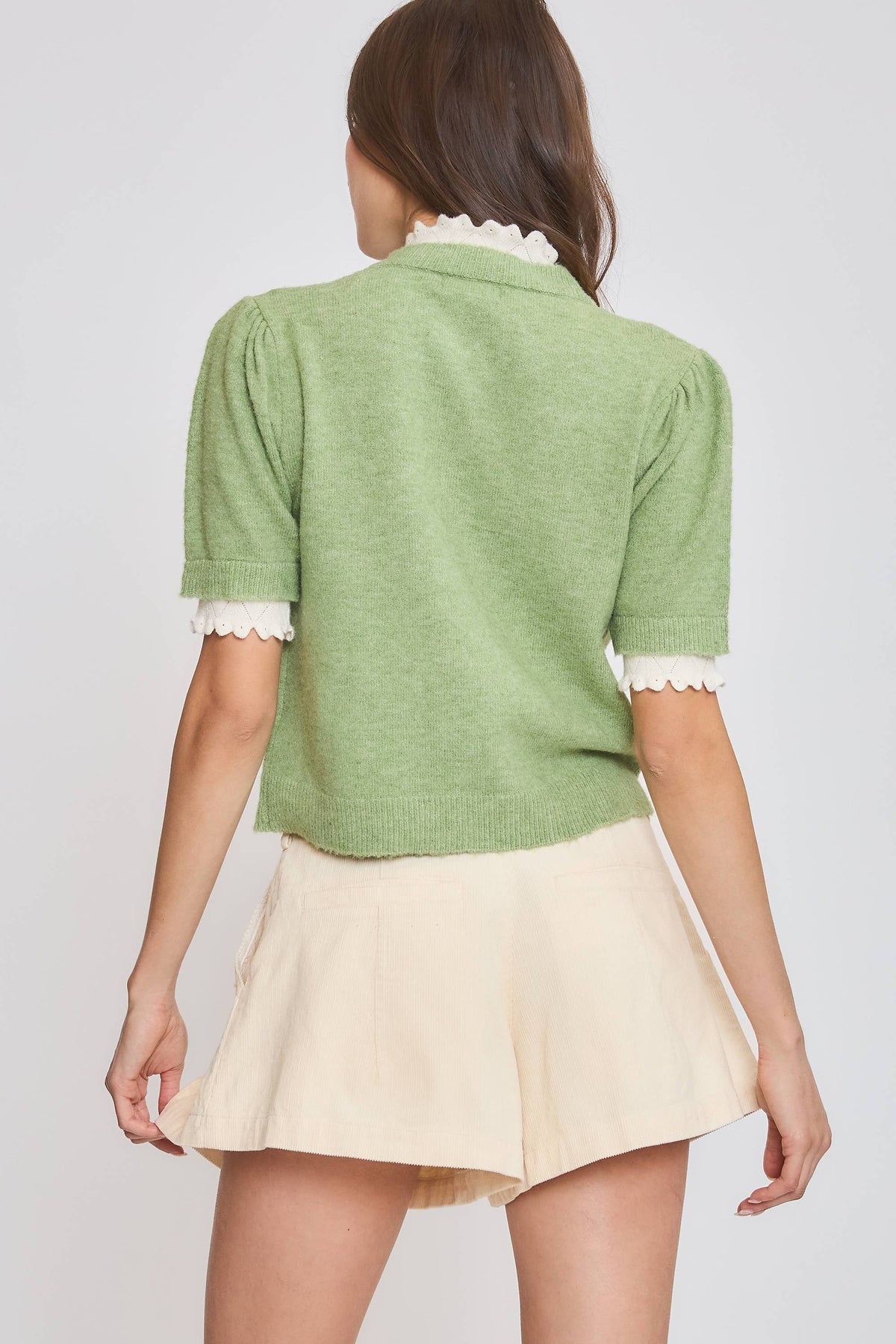 SCALLOPED CARDIGAN