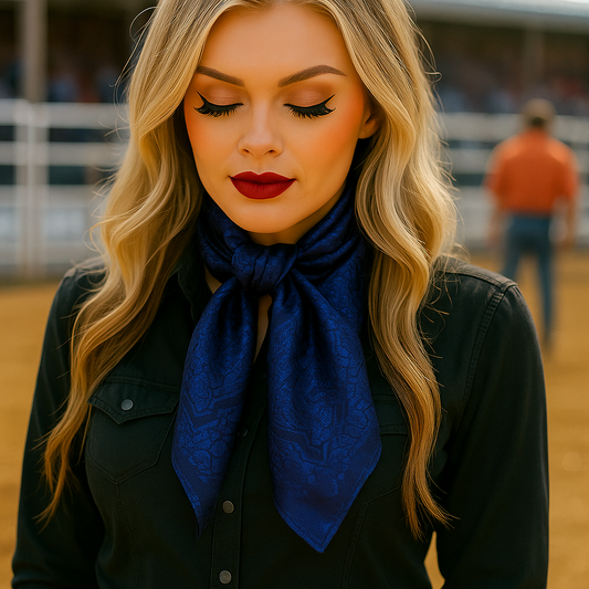 42X42" Cobalt Jacquard XL Wild Rag / Scarf WR3683