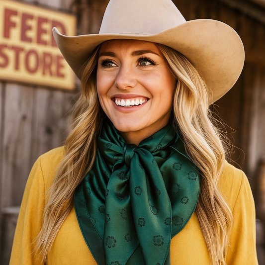 42X42"  Emerald Jacquard XL Wild Rag / Scarf WR3508