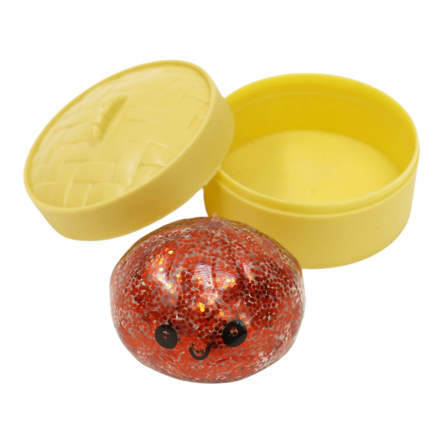 Mini Glitter Gel Bead Squishy Dumpling With Steamer SQ6606-3 (12PC): ASSORTED