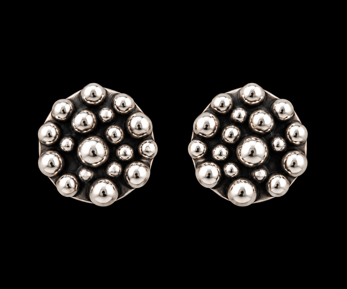 CIRCLE BUBBLE POST EARRINGS