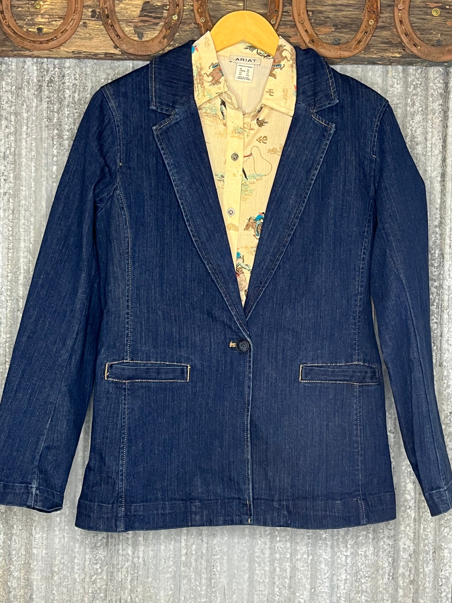 THE MIDNIGHT WOMENS DENIM BLAZER