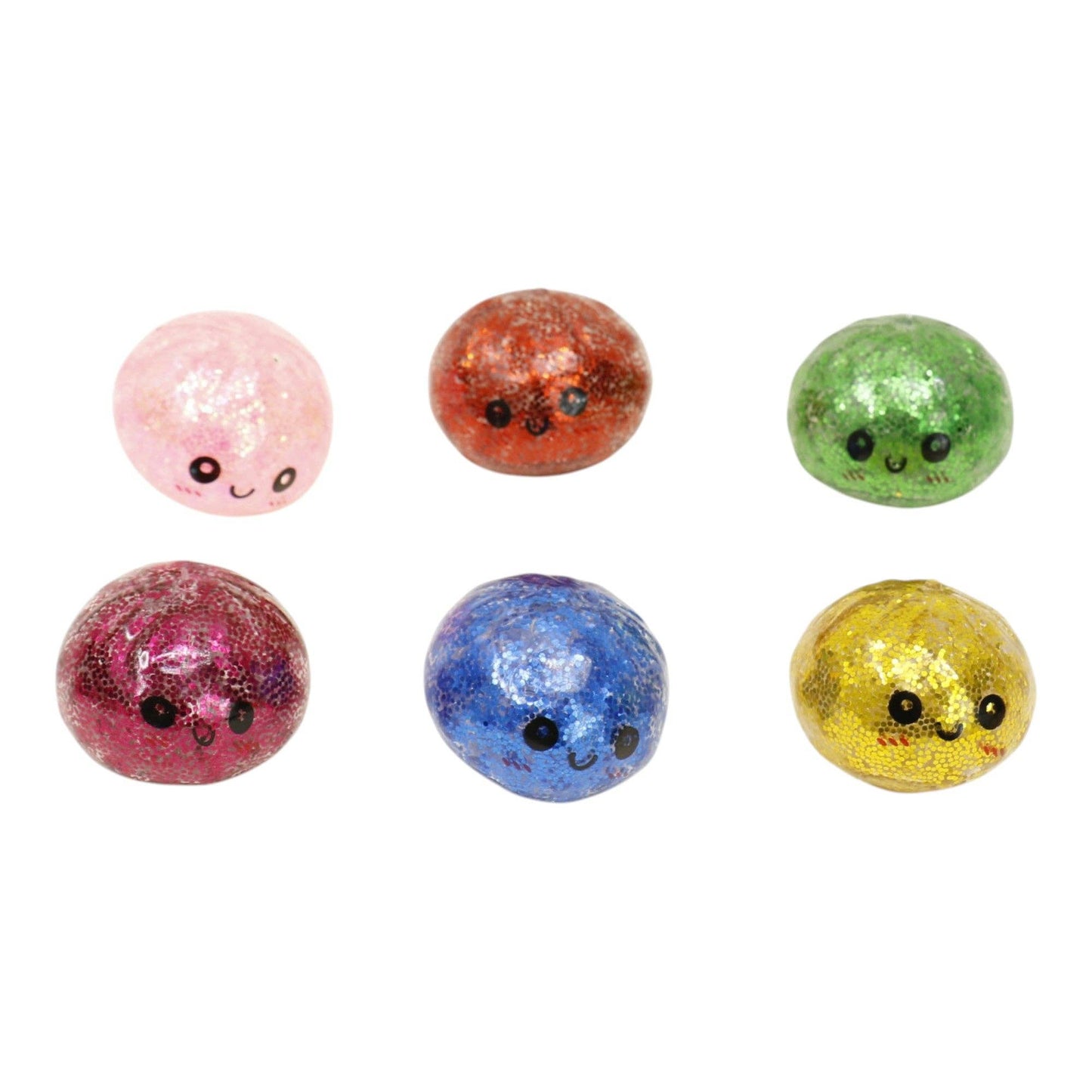 Mini Glitter Gel Bead Squishy Dumpling With Steamer SQ6606-3 (12PC): ASSORTED