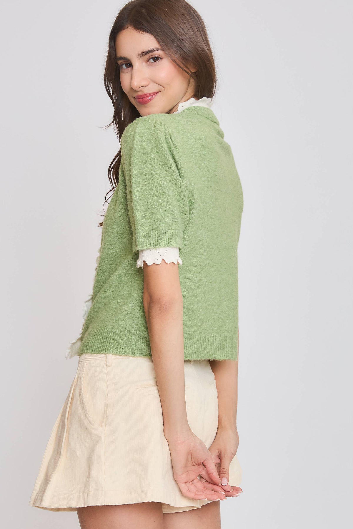 SCALLOPED CARDIGAN