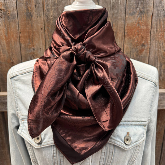 35X35" Brown Jacquard Wild Rag / Scarf WR4002X