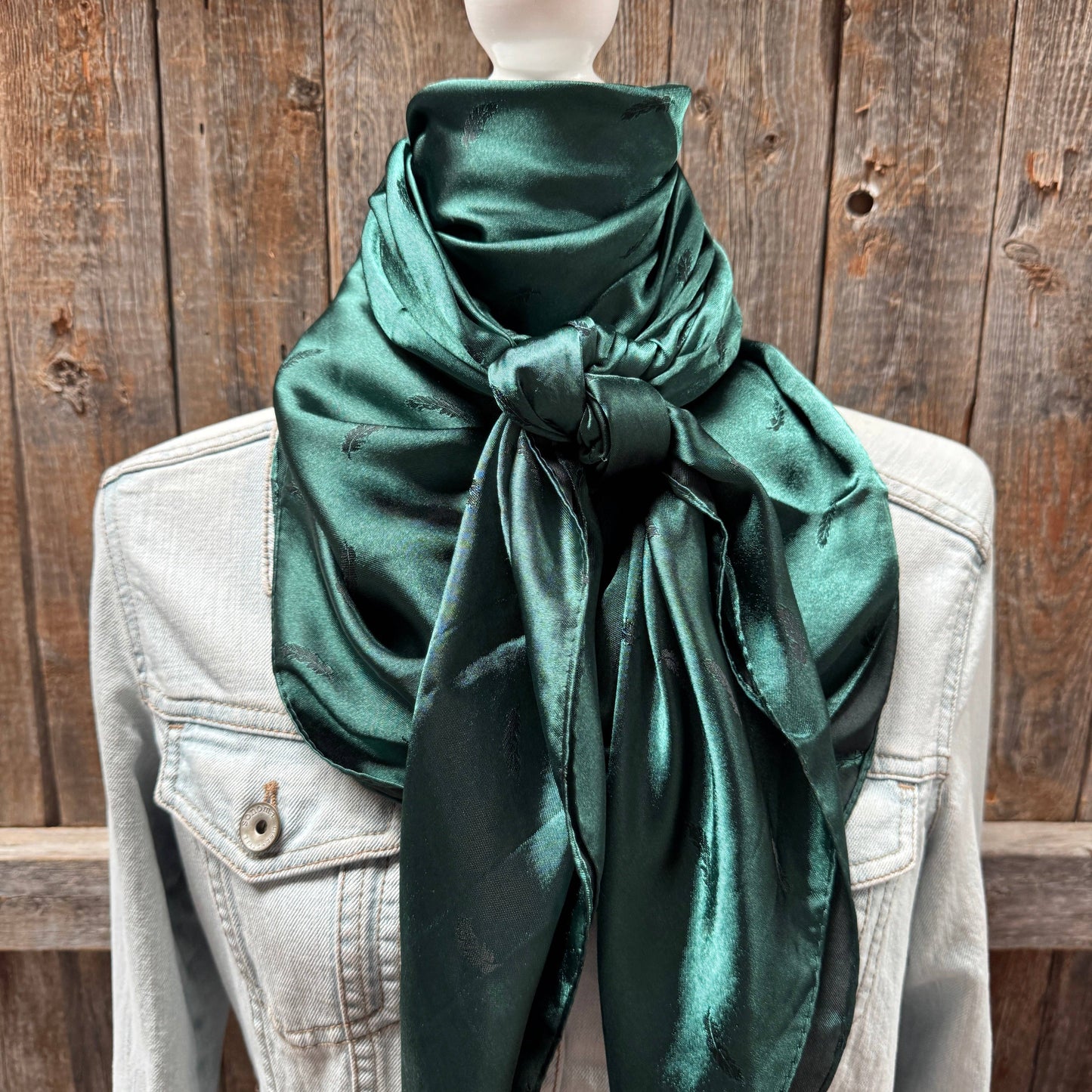 42X42"  Emerald Jacquard XL Wild Rag / Scarf WR3518
