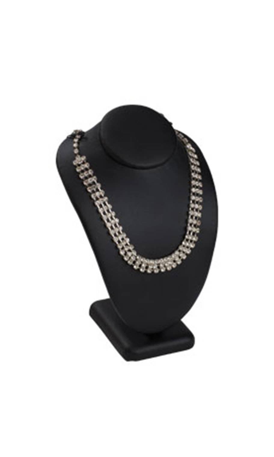Small Black Faux Leather Necklace Display