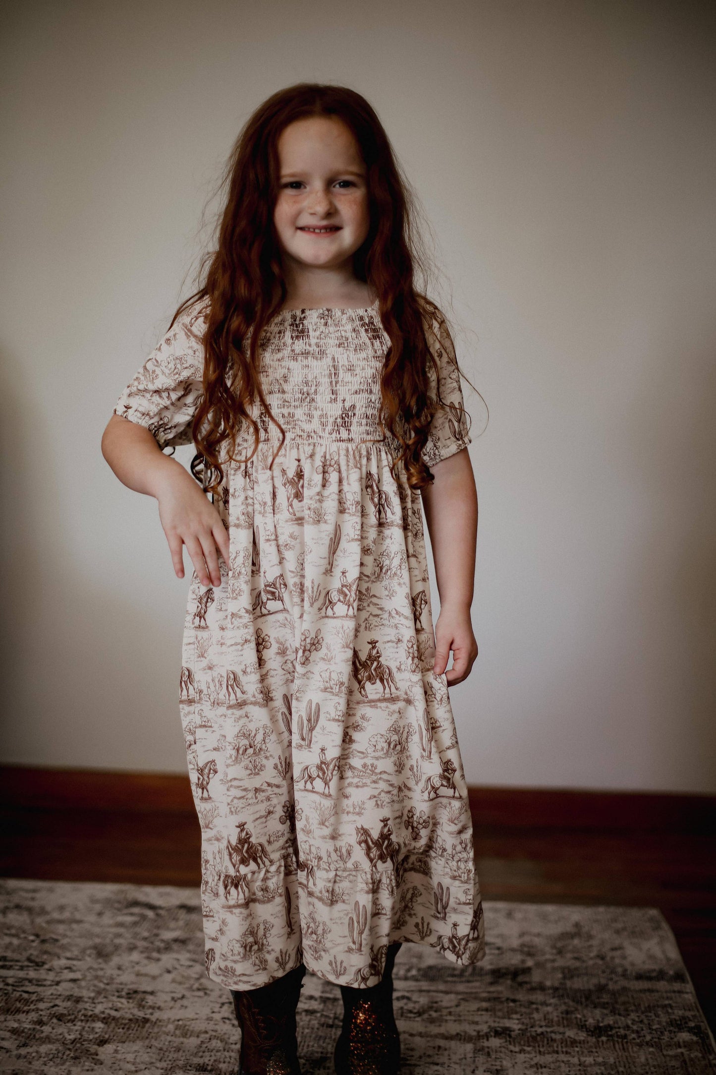 Cactus & Cowboy - Youth Smocked SS Dress