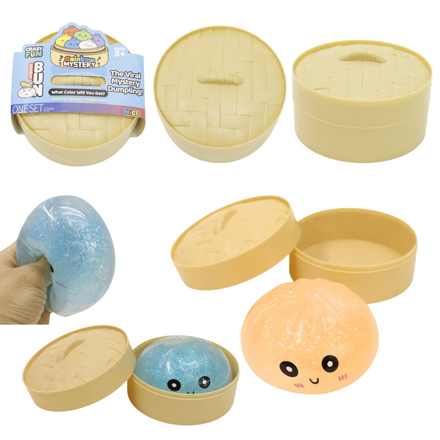 Glitter Bun Squishy Dumpling JT6527-8. (12PC): ASSORTED