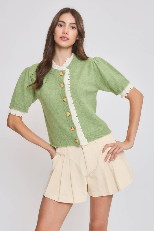 SCALLOPED CARDIGAN