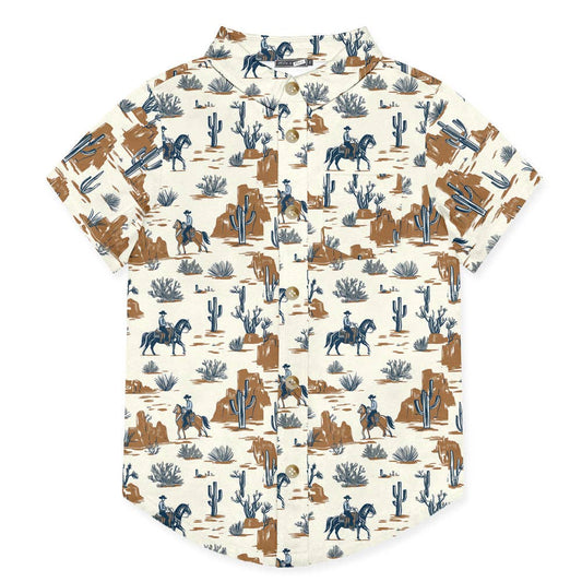 Kids Cream Western Frontier Short-Sleeve Button-Up: Cream / 6